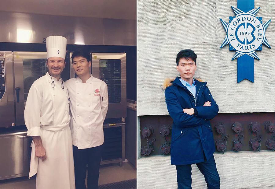 西點蛋糕培訓(xùn)學(xué)校校長杜仁杰與國際名師合影