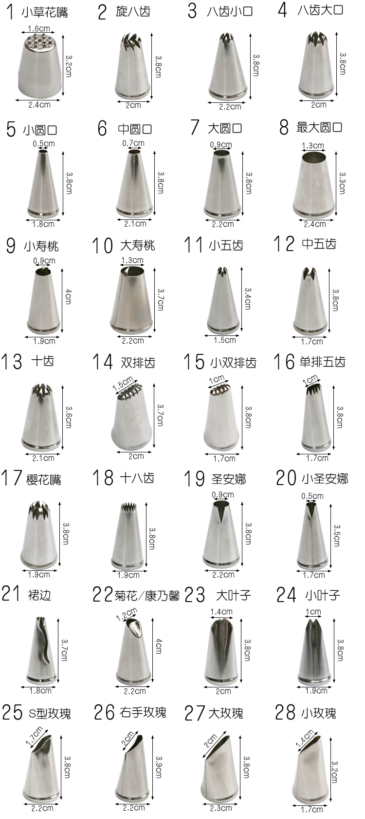 杭州蛋糕培訓學校裱花嘴型號 杭州蛋糕培訓學校裱花嘴型號